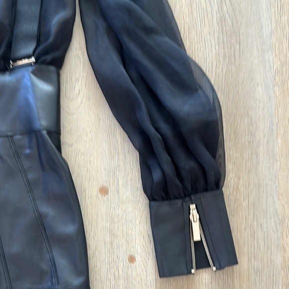 Honey Birdette one piece Black Sheer Long Sleeve Bodysuit with Zipper - Picture 4 of 7